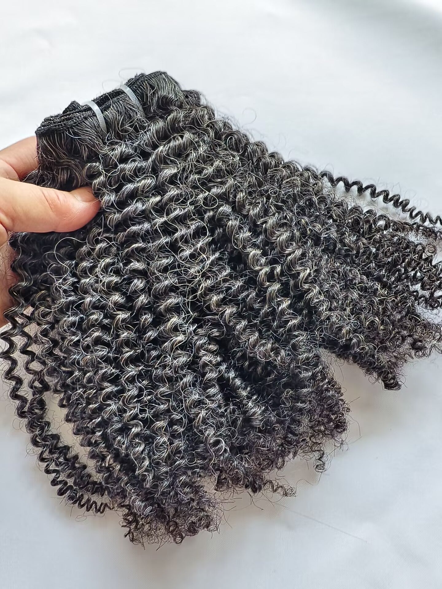 Raw kinky Curly Salt and Pepper Gray Human Hair Bundles Afro Kinky Curly Grey Human Hair Bundles 50% Grey Mixed Black Color 1 Bundle Virgin Hair Weave Extensions Can be Dyed and Styled by Clytie