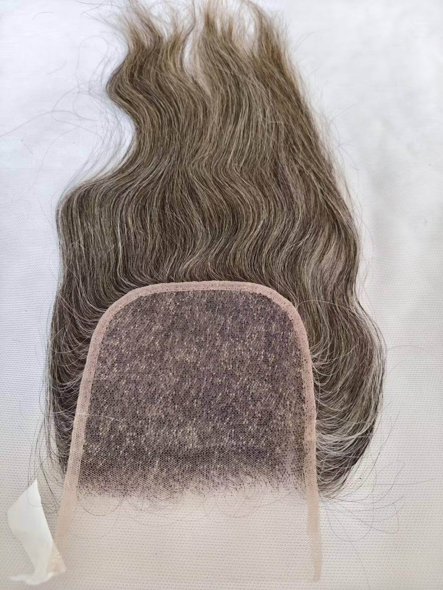 Raw natural straight  Salt and Pepper Gray Human Hair 5x5 0.10mm Ultra-thin medium brown lace Closures straight Grey Human Hair Bundles 80% Grey Mixed Black Color 1 closure.  Virgin Hair Weave Extensions Can be Dyed and Styled by Clytie