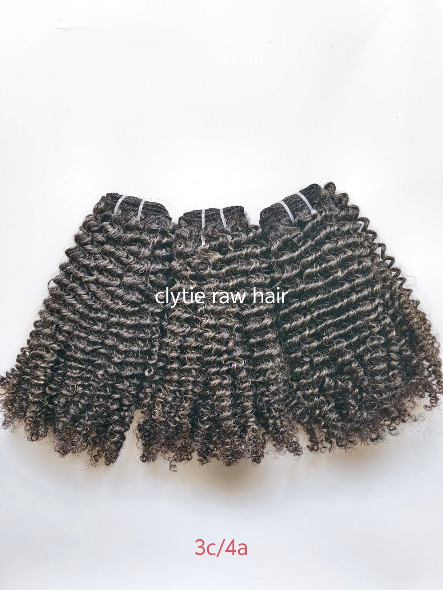 Clytie Raw Grey 3c4a kinky Curly Salt and Pepper Gray Human Hair 1 Bundle Kinky Curly Grey Human Hair Bundles 50% Grey Mixed Black Color 1 Bundle Virgin Hair Weave Extensions Can be Dyed and Styled