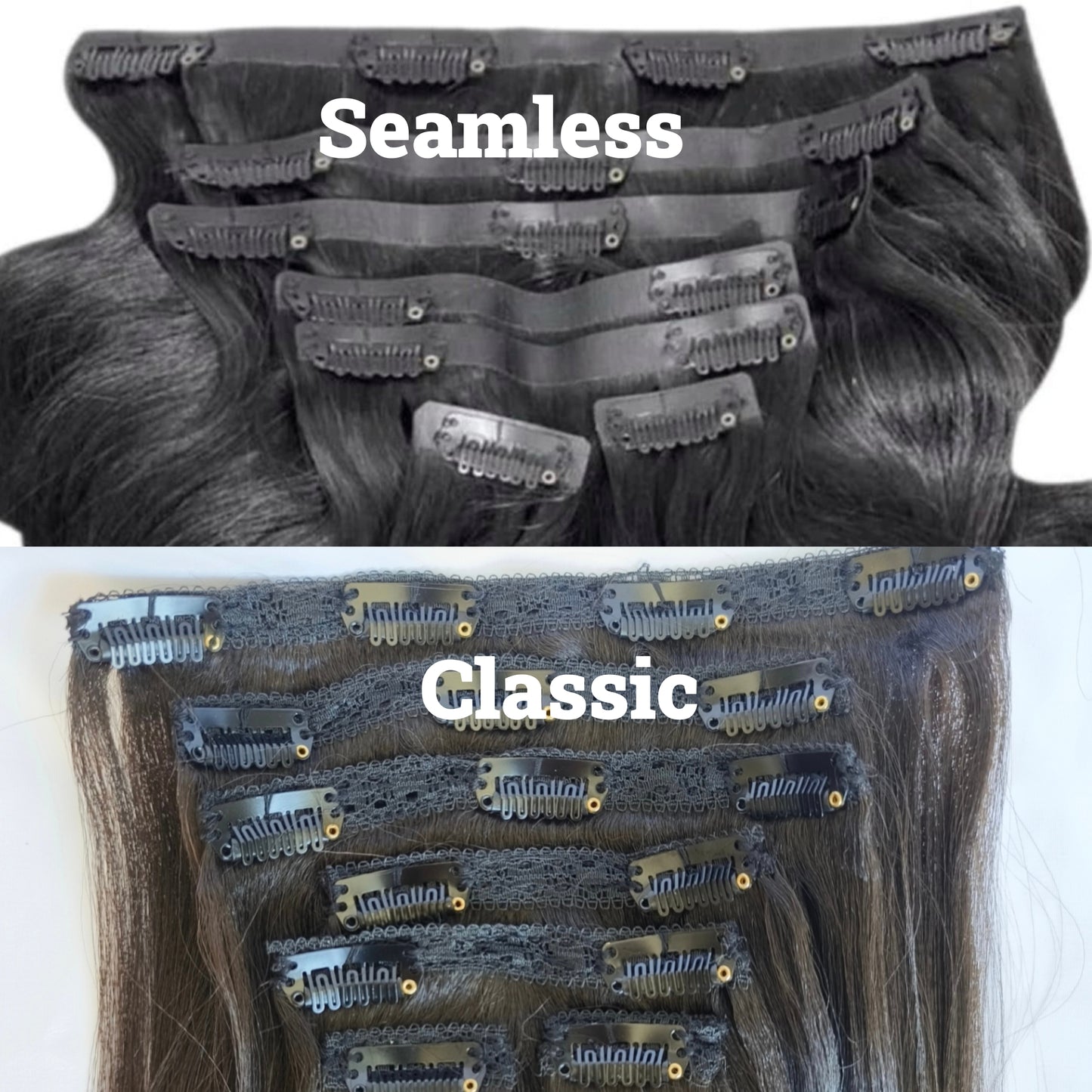 Body Wave Wavy Raw Human Hair Clip Ins-Seamless and Classic