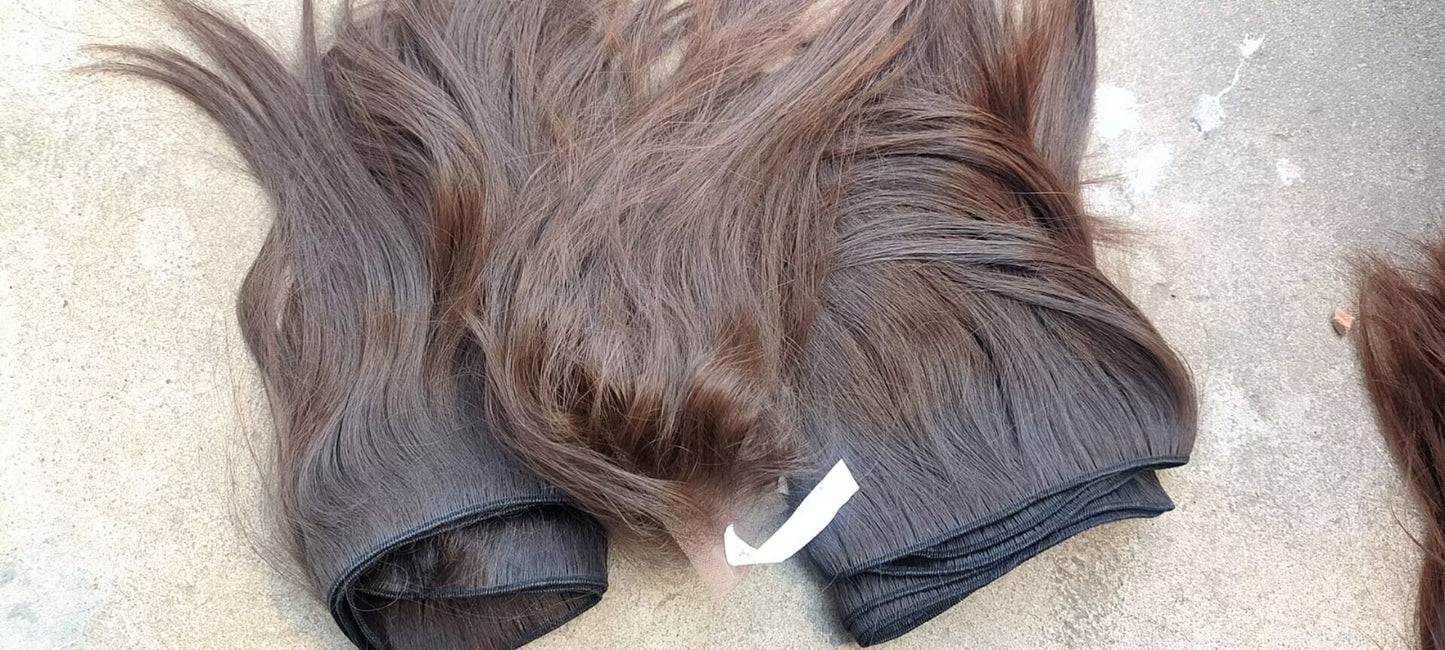 Clytie Natural brown raw hair bundles yaki straight