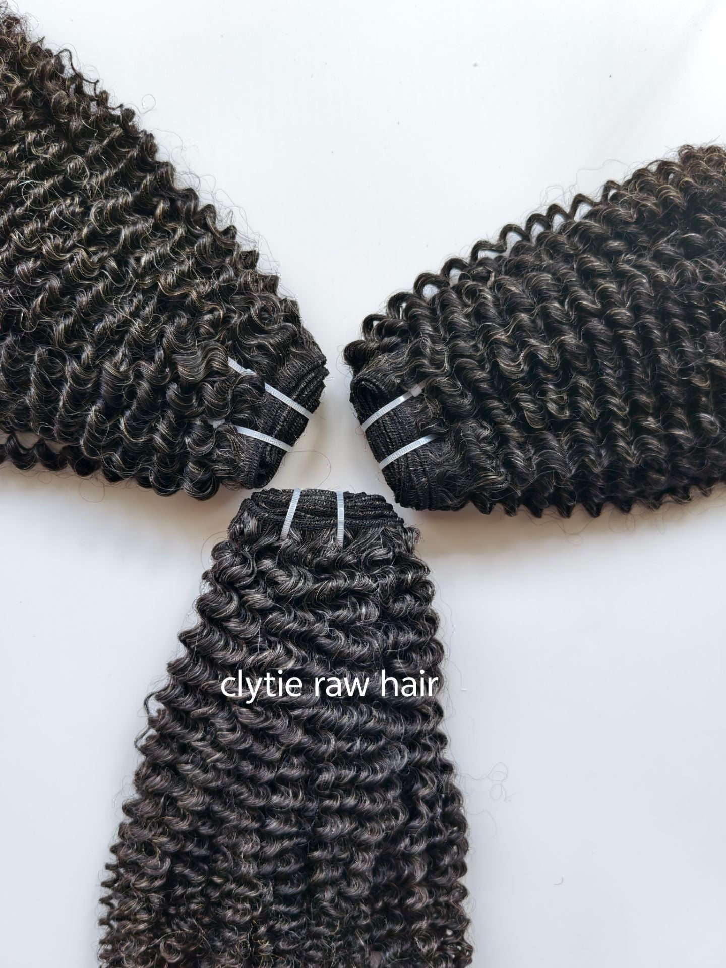 Clytie Raw Grey 3c4a kinky Curly Salt and Pepper Gray Human Hair 1 Bundle Kinky Curly Grey Human Hair Bundles 50% Grey Mixed Black Color 1 Bundle Virgin Hair Weave Extensions Can be Dyed and Styled