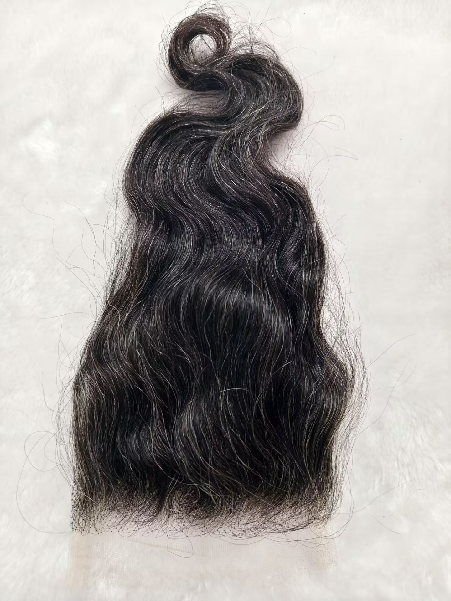 Raw body wavy Salt and Pepper Gray Human Hair 4x4 0.10mm Ultra-thin HD Lace Closures body wavy Grey Human Hair Bundles 50% Grey Mixed Black Color 1 closure. Virgin Hair Weave Extensions Can be Dyed and Styled by Clytie