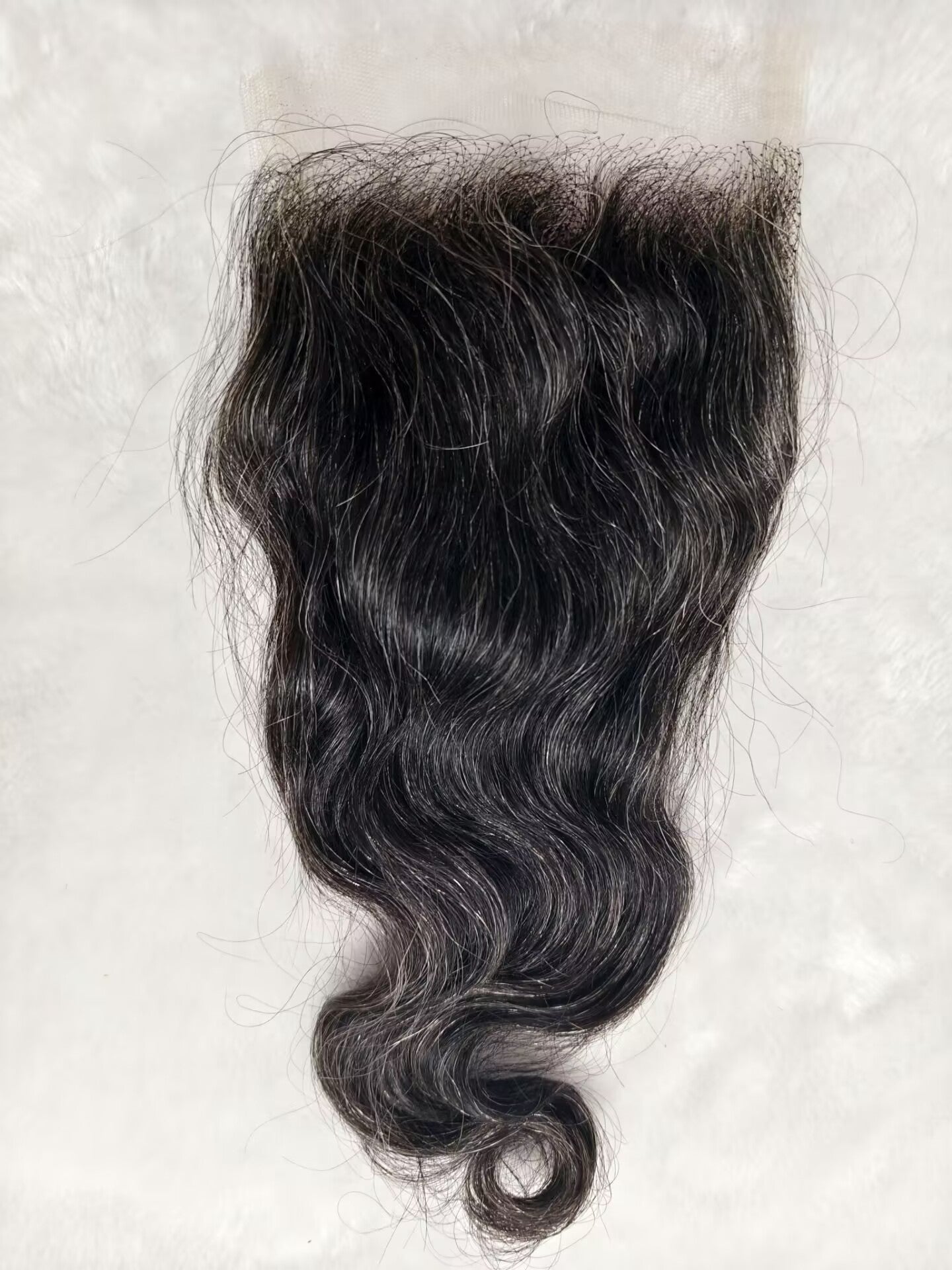 Raw body wavy Salt and Pepper Gray Human Hair 4x4 0.10mm Ultra-thin HD Lace Closures body wavy Grey Human Hair Bundles 50% Grey Mixed Black Color 1 closure. Virgin Hair Weave Extensions Can be Dyed and Styled by Clytie