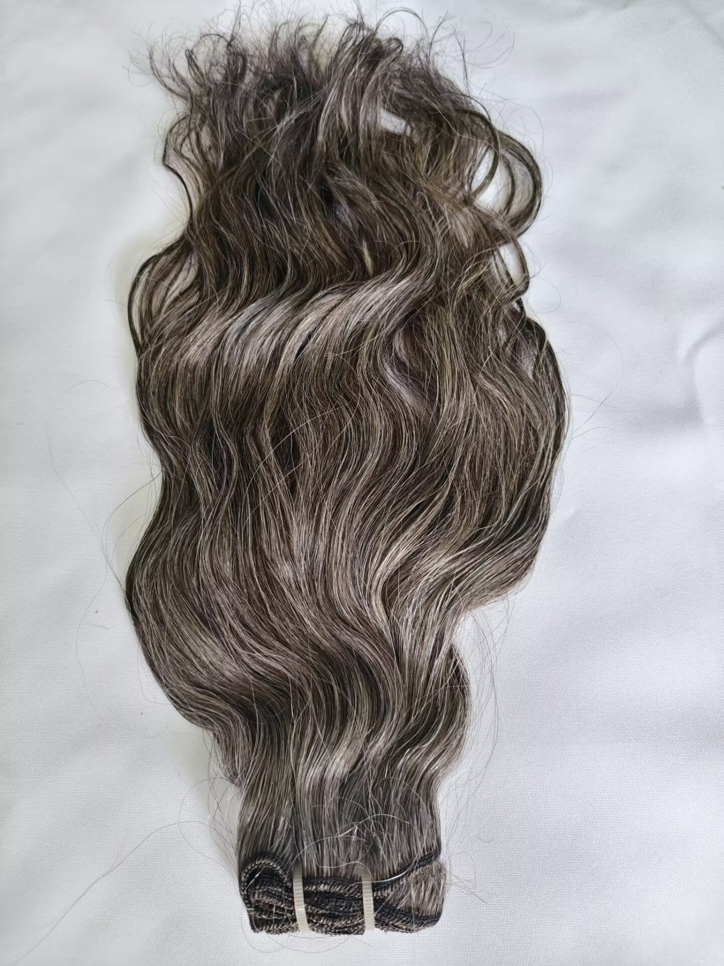 80% Grey Clytie Raw Natural Wavy Salt and Pepper Gray Human Hair 1 Bundle Human Hair Bundles Grey Mixed Black Color One Donor Hair Factory