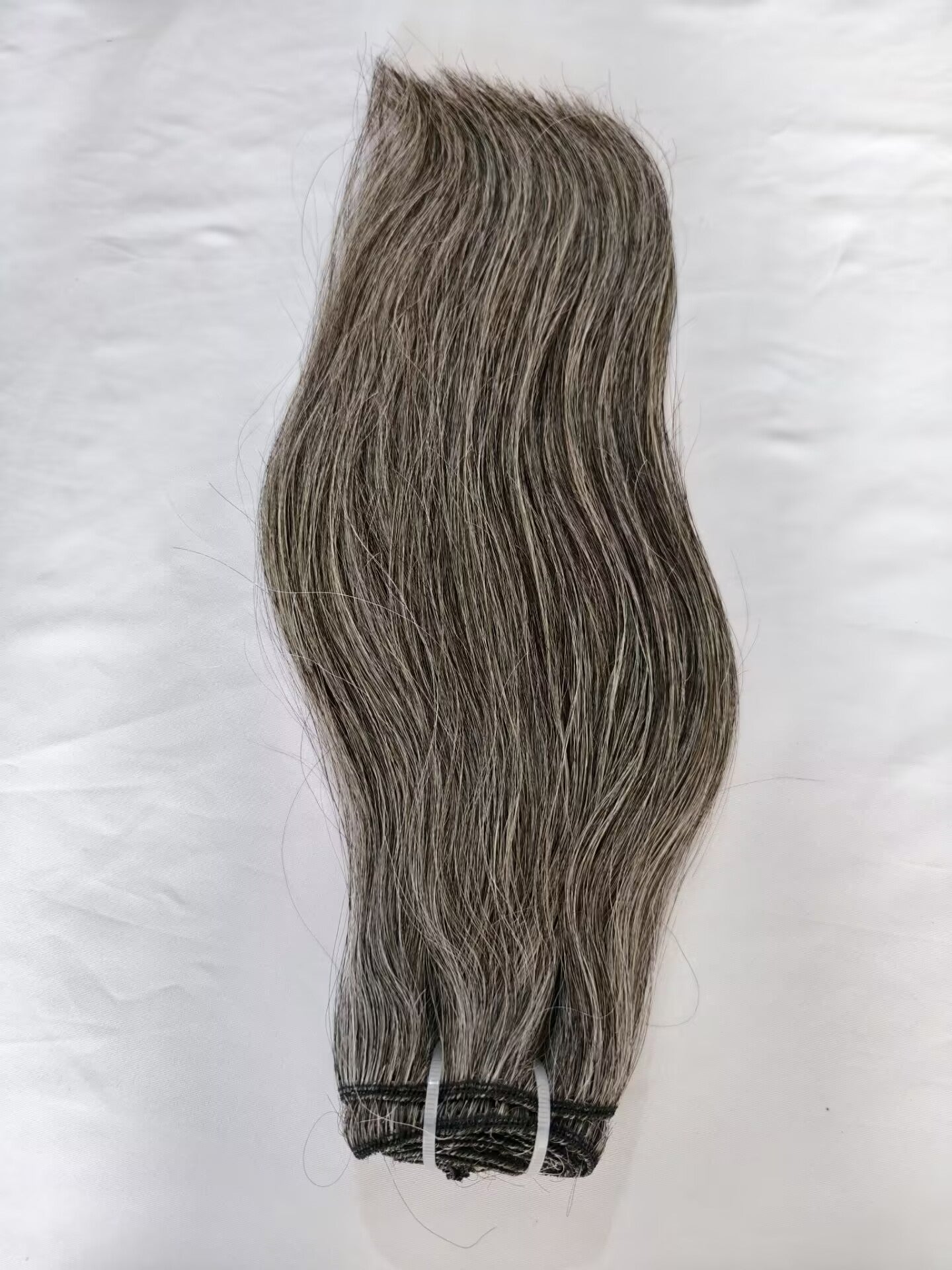 Clytie Raw 80% Grey Natural Wavy Salt and Pepper Gray Human Hair 1 Bundle Human Hair Bundles Grey Mixed Black Color One Donor Hair Factory