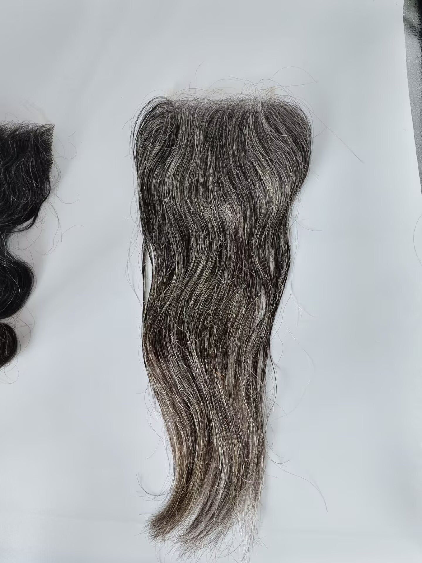 Raw Straight Salt and Pepper Gray Human Hair 4x4 0.10mm Ultra-thin HD Lace Closures Straight Grey Human Hair Bundles 50% Grey Mixed Black Color 1 closure. Virgin Hair Weave Extensions Can be Dyed and Styled by Clytie