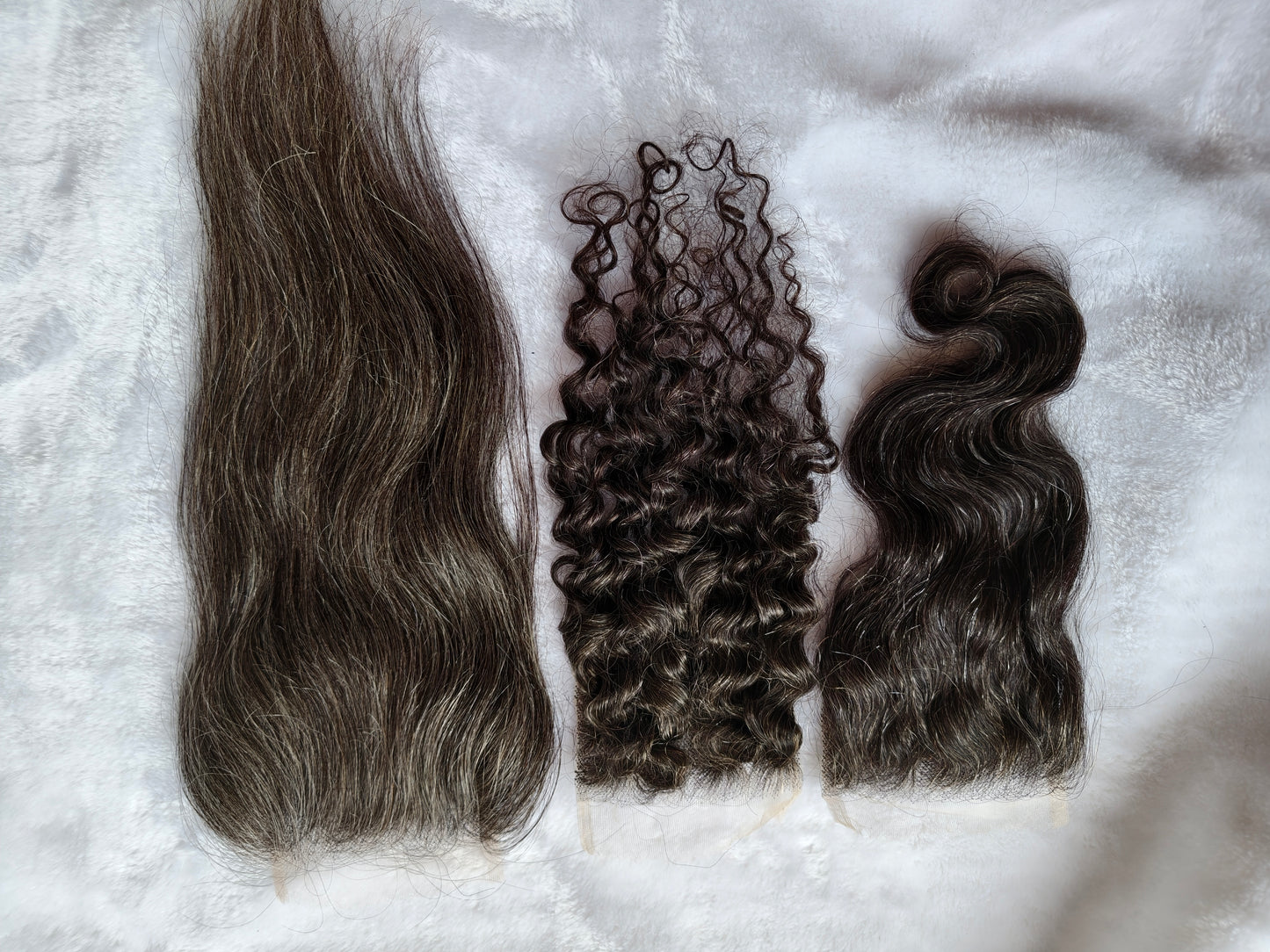 Raw Curly Salt and Pepper Gray Human Hair 4x4 0.10mm Ultra-thin HD Lace Closures Tight Curly Grey Human Hair Bundles 50% Grey Mixed Black Color 1 closure. Virgin Hair Weave Extensions Can be Dyed and Styled by Clytie