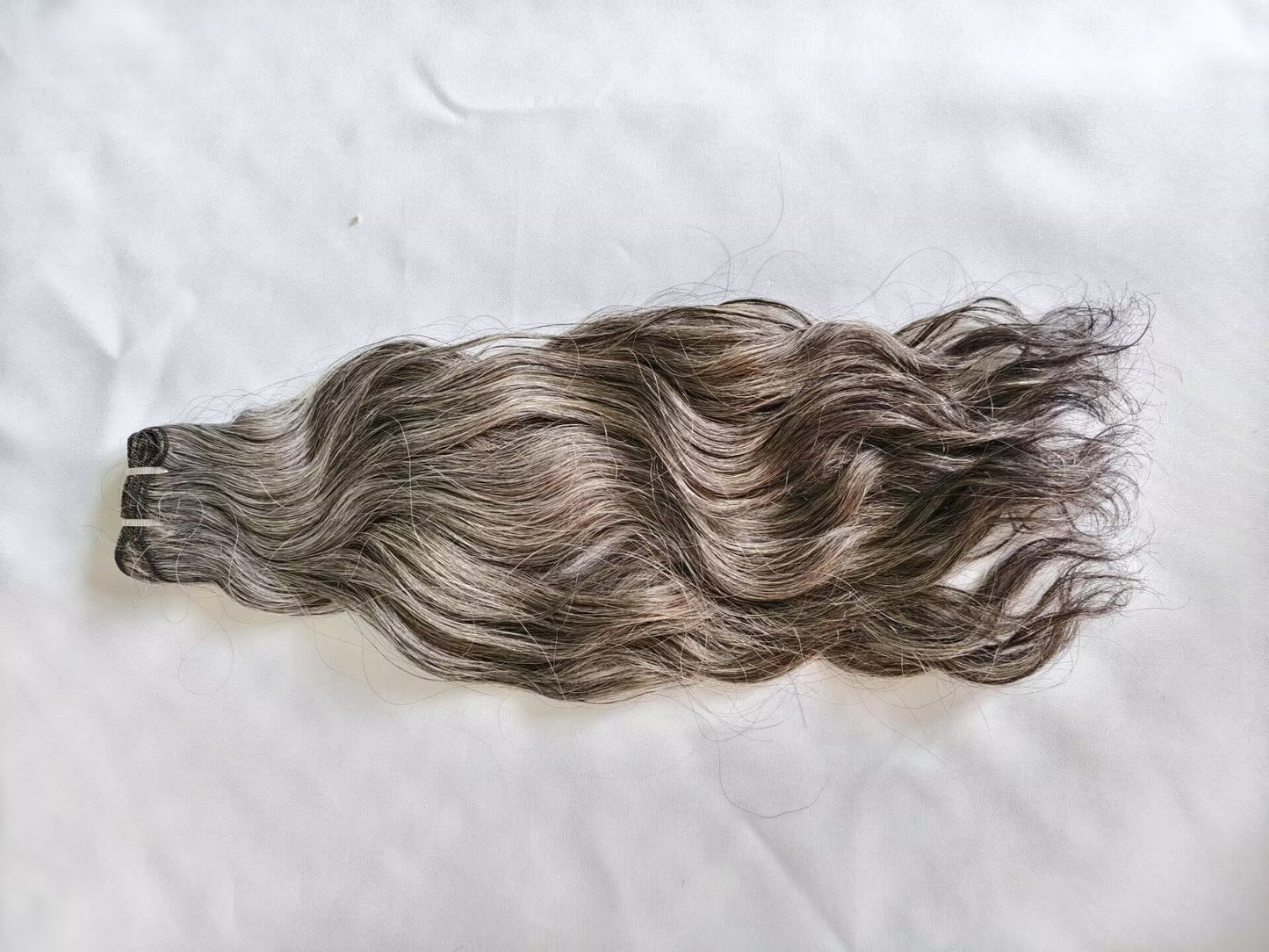 80% Grey Clytie Raw Natural Wavy Salt and Pepper Gray Human Hair 1 Bundle Human Hair Bundles Grey Mixed Black Color One Donor Hair Factory