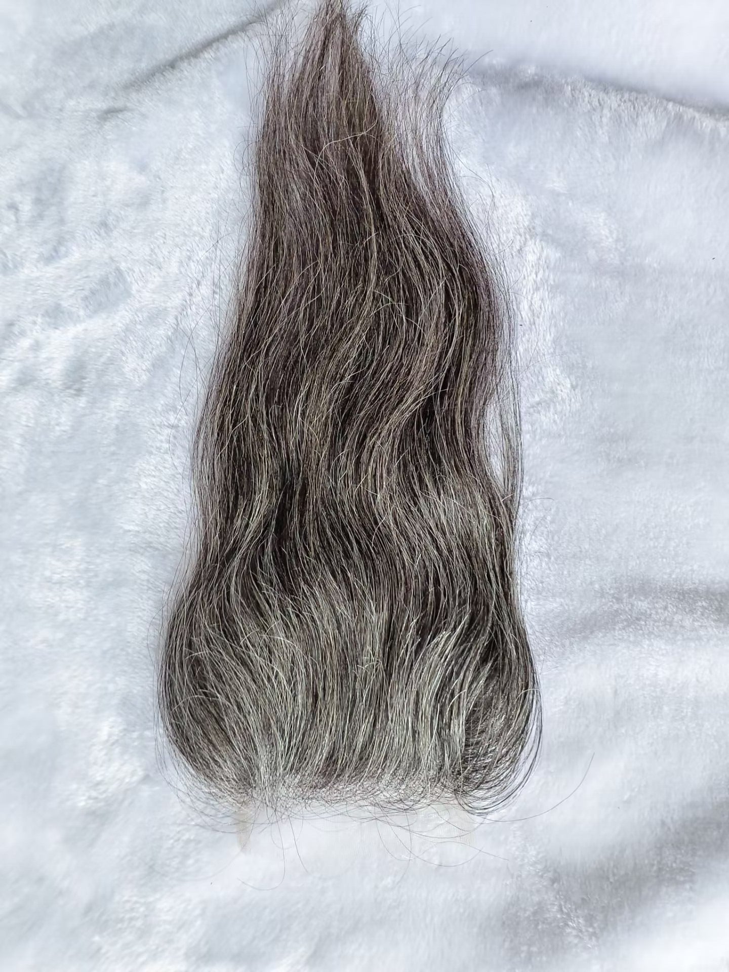 Raw Straight Salt and Pepper Gray Human Hair 4x4 0.10mm Ultra-thin HD Lace Closures Straight Grey Human Hair Bundles 50% Grey Mixed Black Color 1 closure. Virgin Hair Weave Extensions Can be Dyed and Styled by Clytie