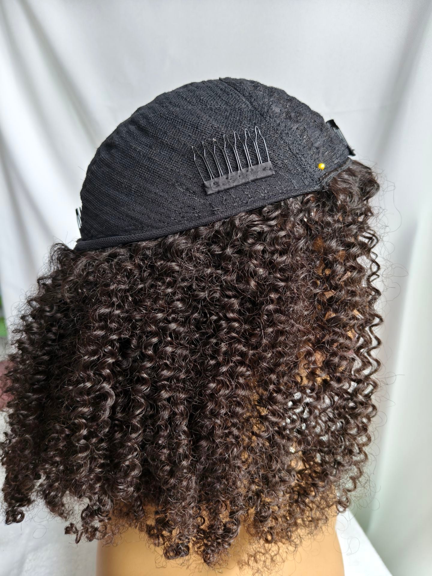 Clytie Raw 3c4a Kinky Curly Half Wig Human Hair Wigs , 100% One Donor Cuticle Aligned Human Hair