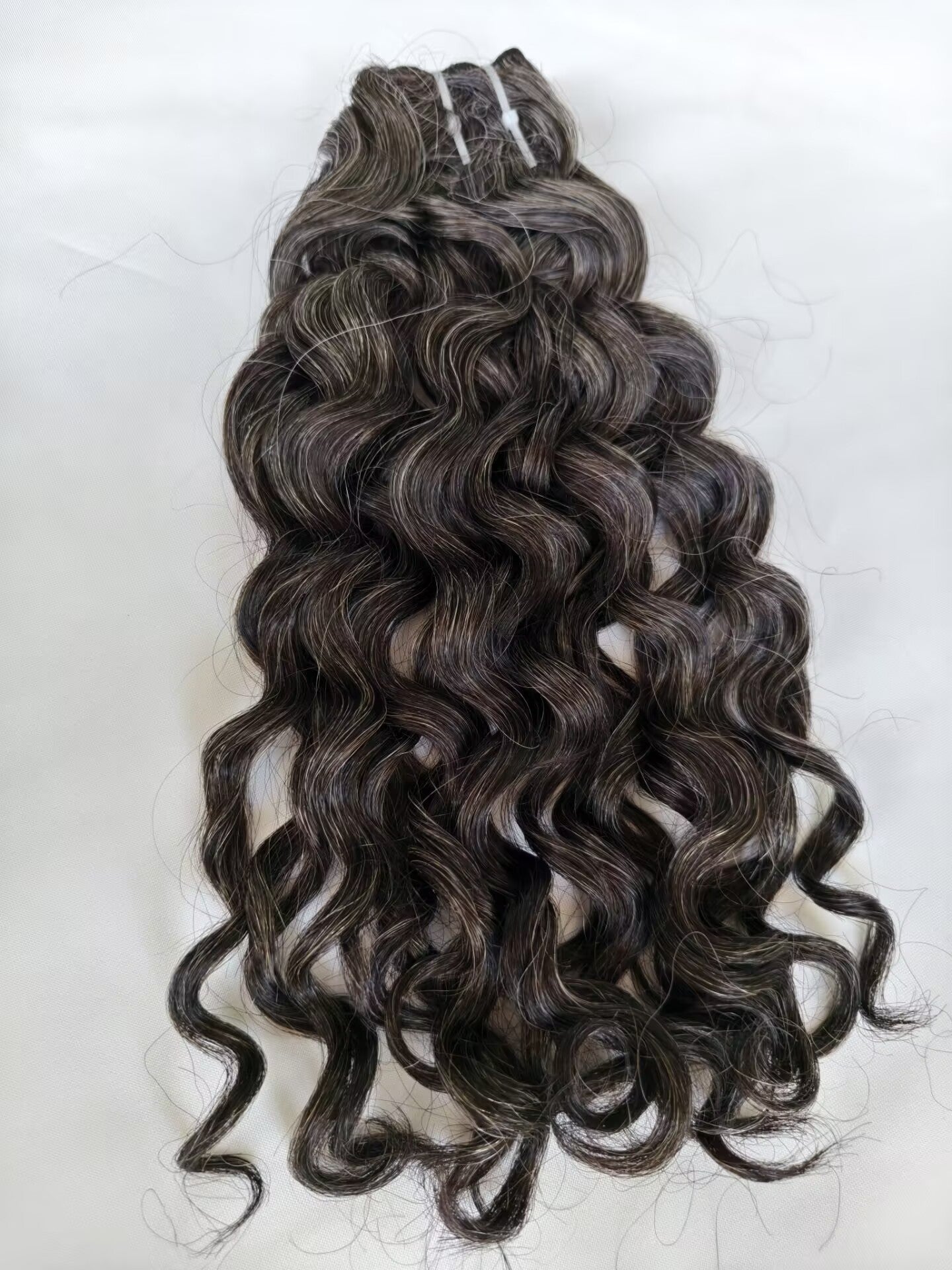 Raw Loose Curly Salt and Pepper Gray Human Hair Bundles Curly Grey Human Hair Bundles 50% Grey Mixed Black Color 1 Bundle Virgin Hair Weave Extensions Can be Dyed and Styled by Clytie