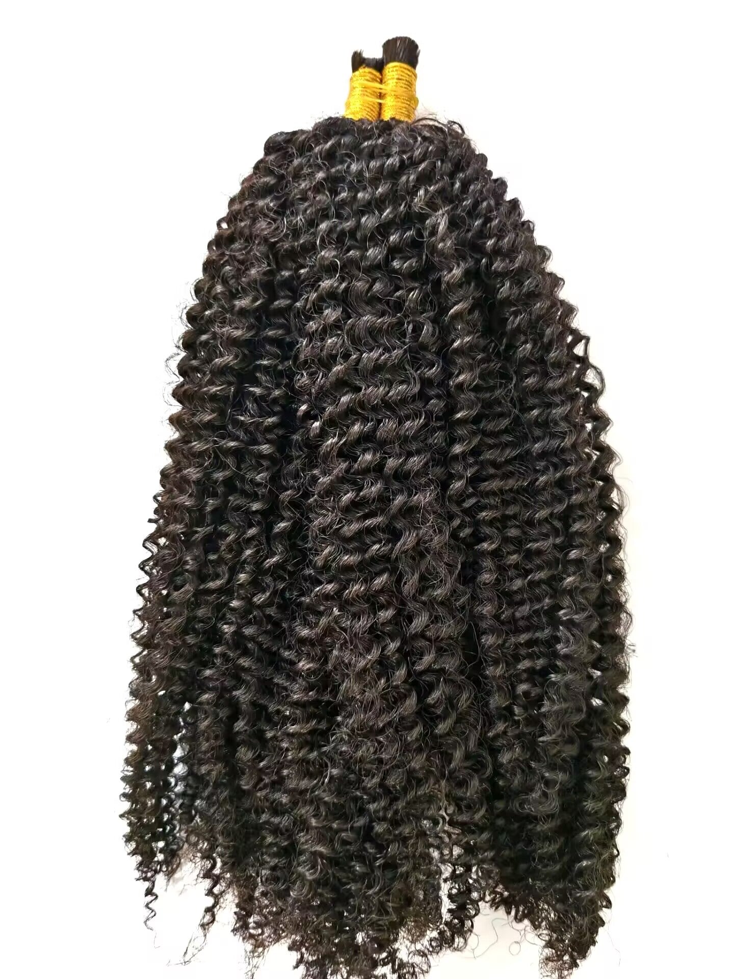Raw hair Kinky Curly hair bulk , 100% one donor human hair luxury clytie raw bulk hair