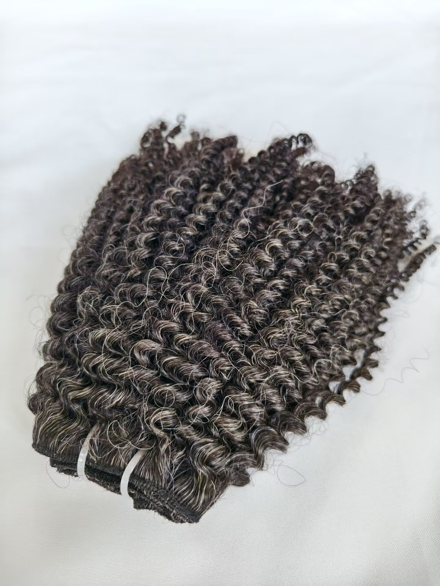 Raw kinky Curly Salt and Pepper Gray Human Hair Bundles Afro Kinky Curly Grey Human Hair Bundles 50% Grey Mixed Black Color 1 Bundle Virgin Hair Weave Extensions Can be Dyed and Styled by Clytie