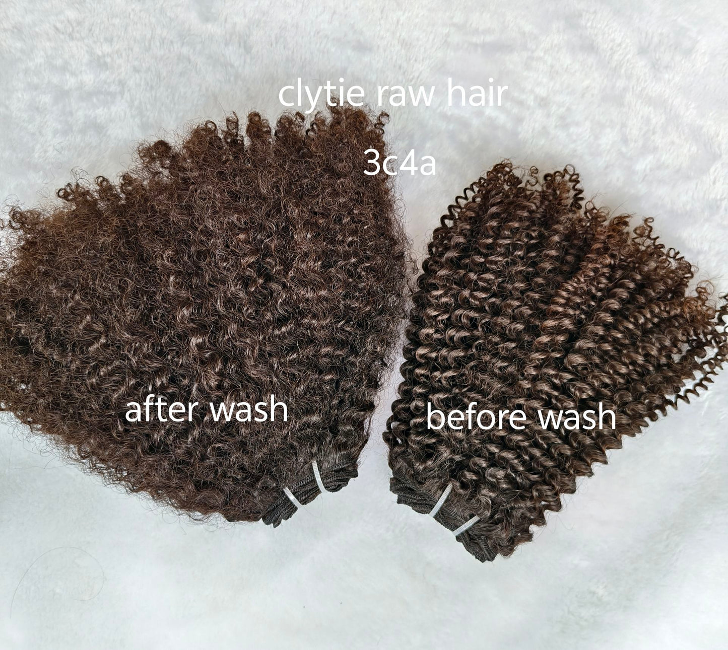 3c 4a Kinky Curly raw hair bundles, 100% one donor human hair