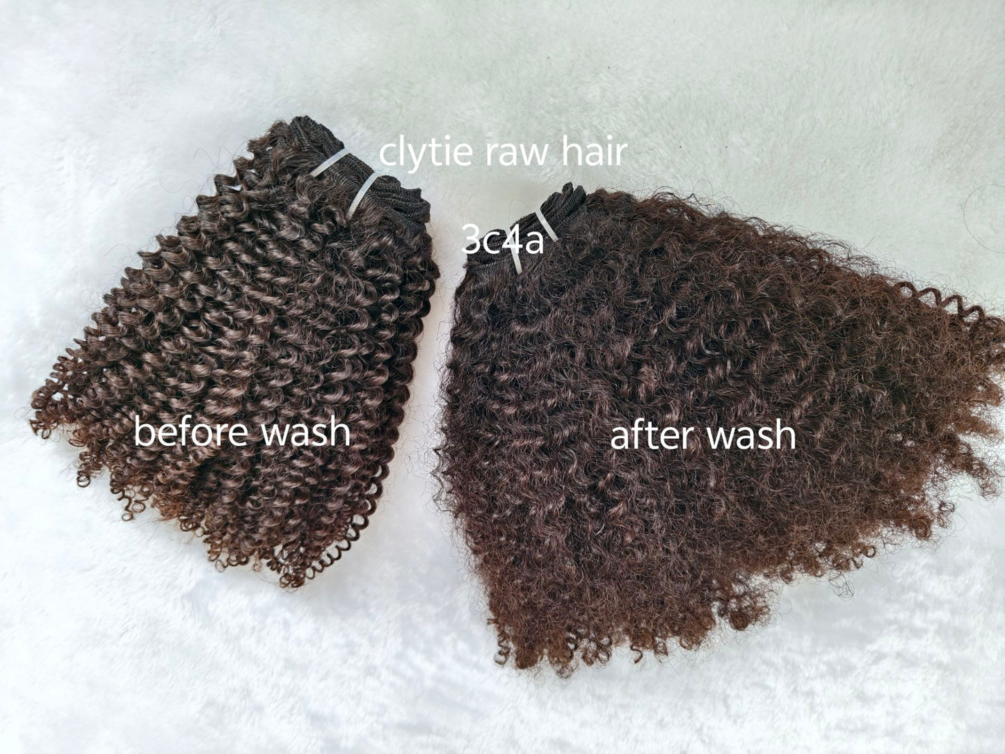 3c 4a Kinky Curly raw hair bundles, 100% one donor human hair
