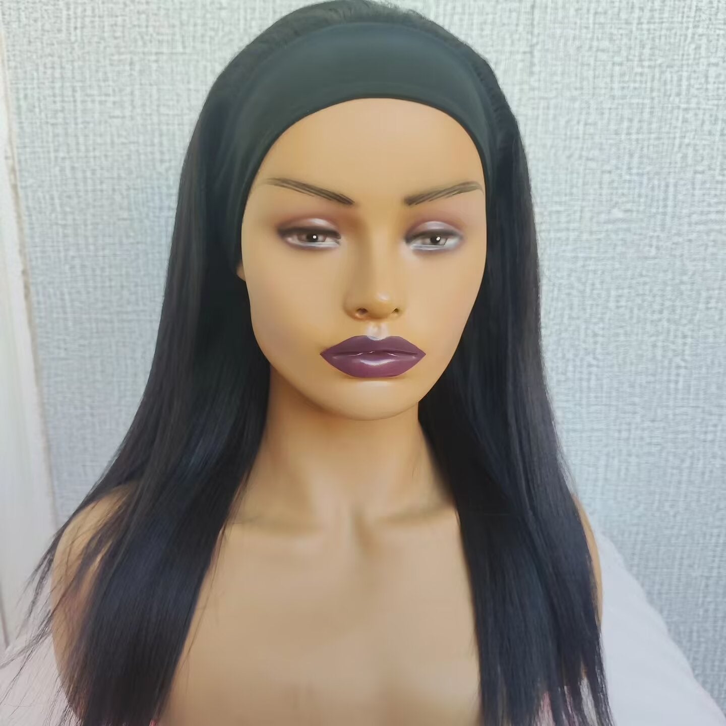 Raw light yaki headband human hair wigs 180% density