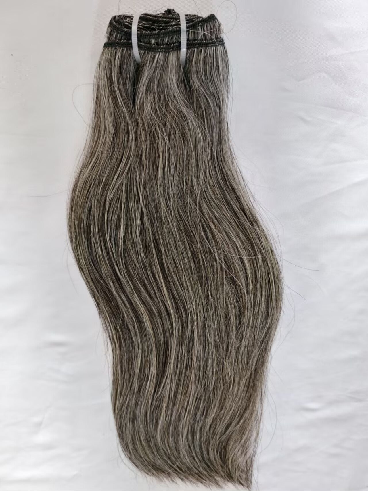 Clytie Raw 80% Grey Natural Wavy Salt and Pepper Gray Human Hair 1 Bundle Human Hair Bundles Grey Mixed Black Color One Donor Hair Factory