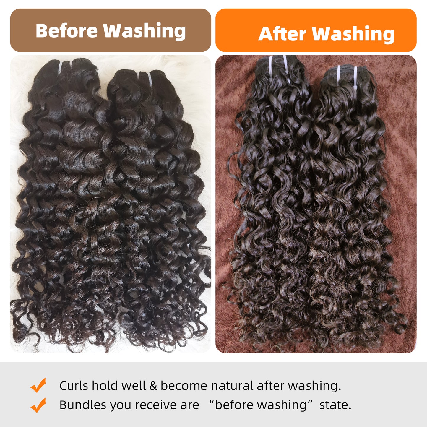 Last 5 Years Raw Curly Human Hair Bundles Natural Color, One Donor Deep Curly Raw Virgin Human Hair Bundle