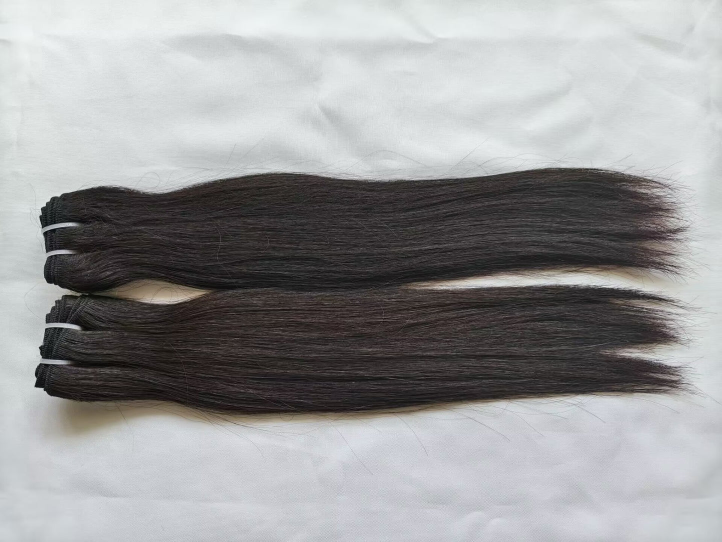 Double Drawn Straight Hair Last 5 Years Raw Straight Human Hair Bundles Natural Color, One Donor Double Drawn Straight Raw Virgin Human Hair Bundle