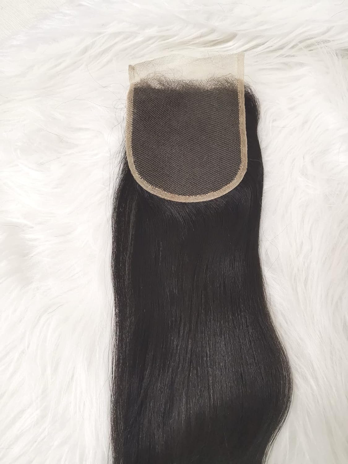 Yaki straight HD transparent closure natural color-100% raw one donor hair