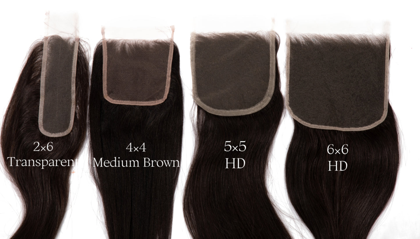 raw 3b 3c kinky curly HD transparent closure natural color-100% raw one donor hair