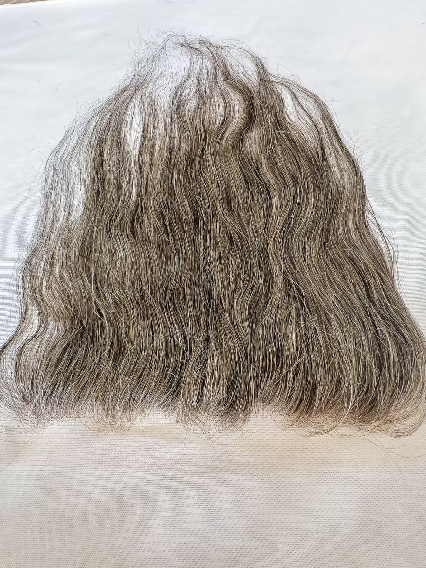 Raw natural straight  Salt and Pepper Gray Human Hair 13x4 0.10mm Ultra-thin medium brown lace Closures straight Grey Human Hair Bundles 80% Grey Mixed Black Color 1 closure.  Virgin Hair straight Extensions Can be Dyed and Styled by Clytie