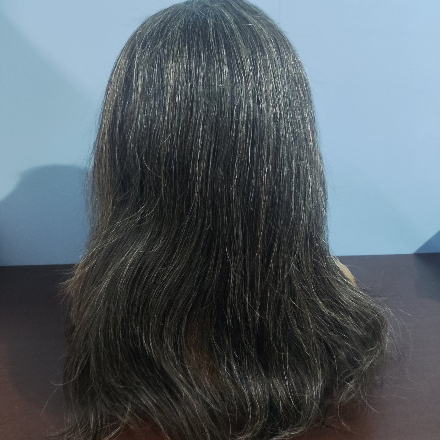 Clytie raw grey hair hd lace closure wig  silver fox wig natural wavy gray hair salt and pepper  lace wigs 4“x4”hd(30% grey hair 70% black hair )