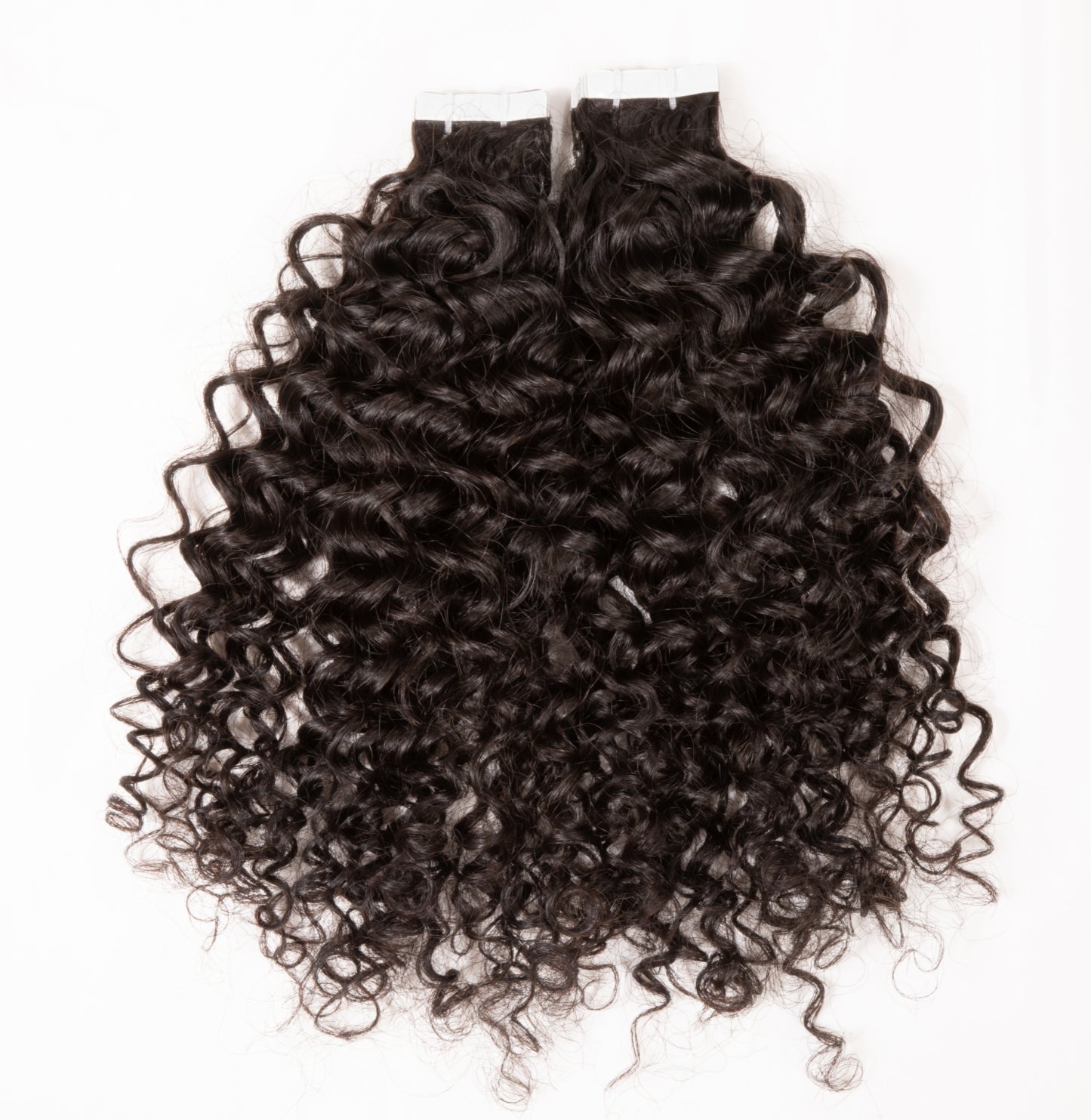 raw deep tight curly tape ins extension, real one donor human hair tape extensions