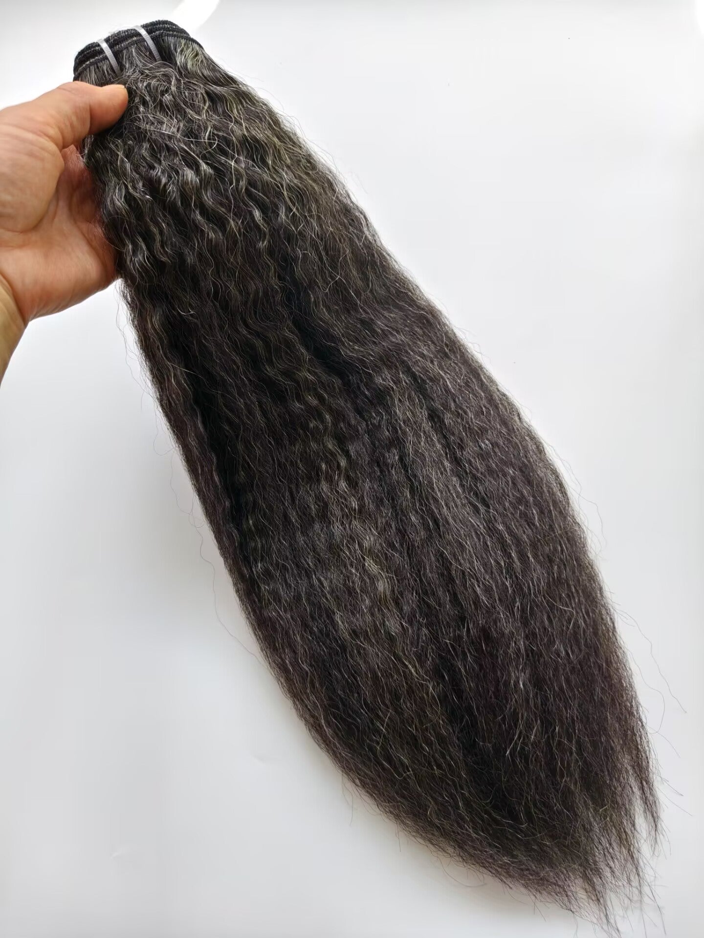 Clytie salt and pepper raw one donor hair kinky straight bundle cuticle aligned hair 100%