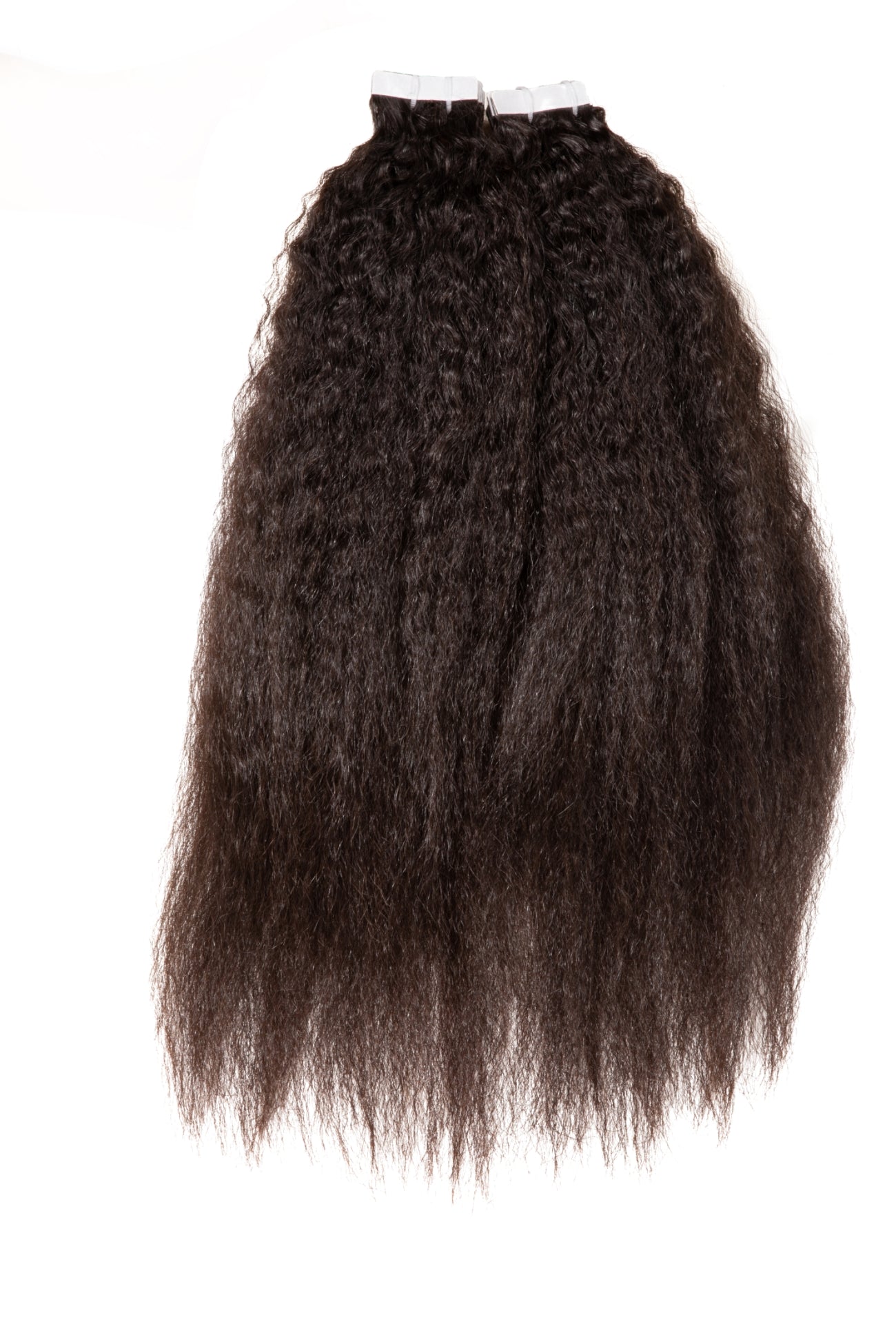 raw kinky straight tape ins extension, real one donor human hair tape extensions