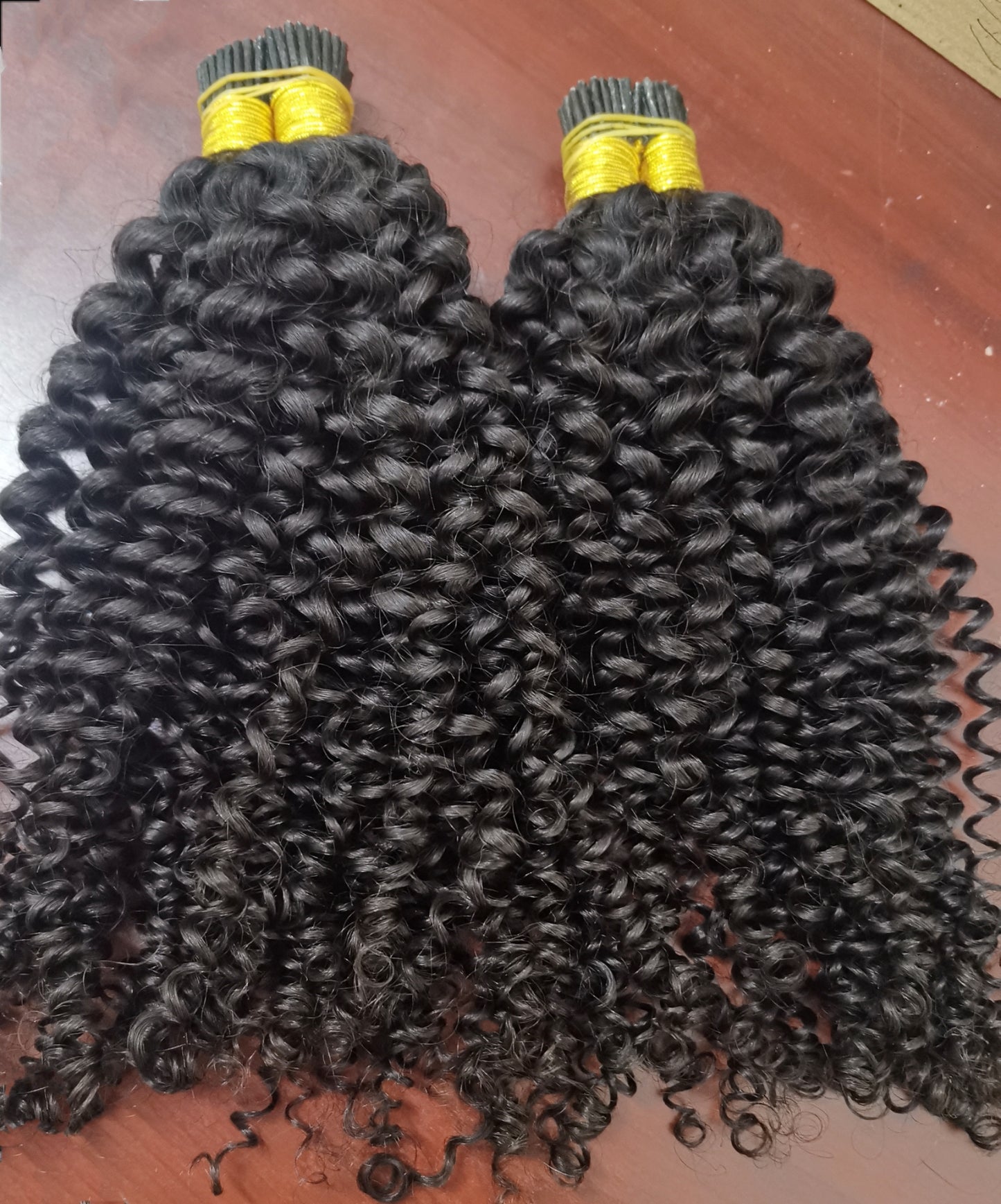 Raw 3b 3c jerry curly Keratin I Tips - One Donor Human Hair Extensions