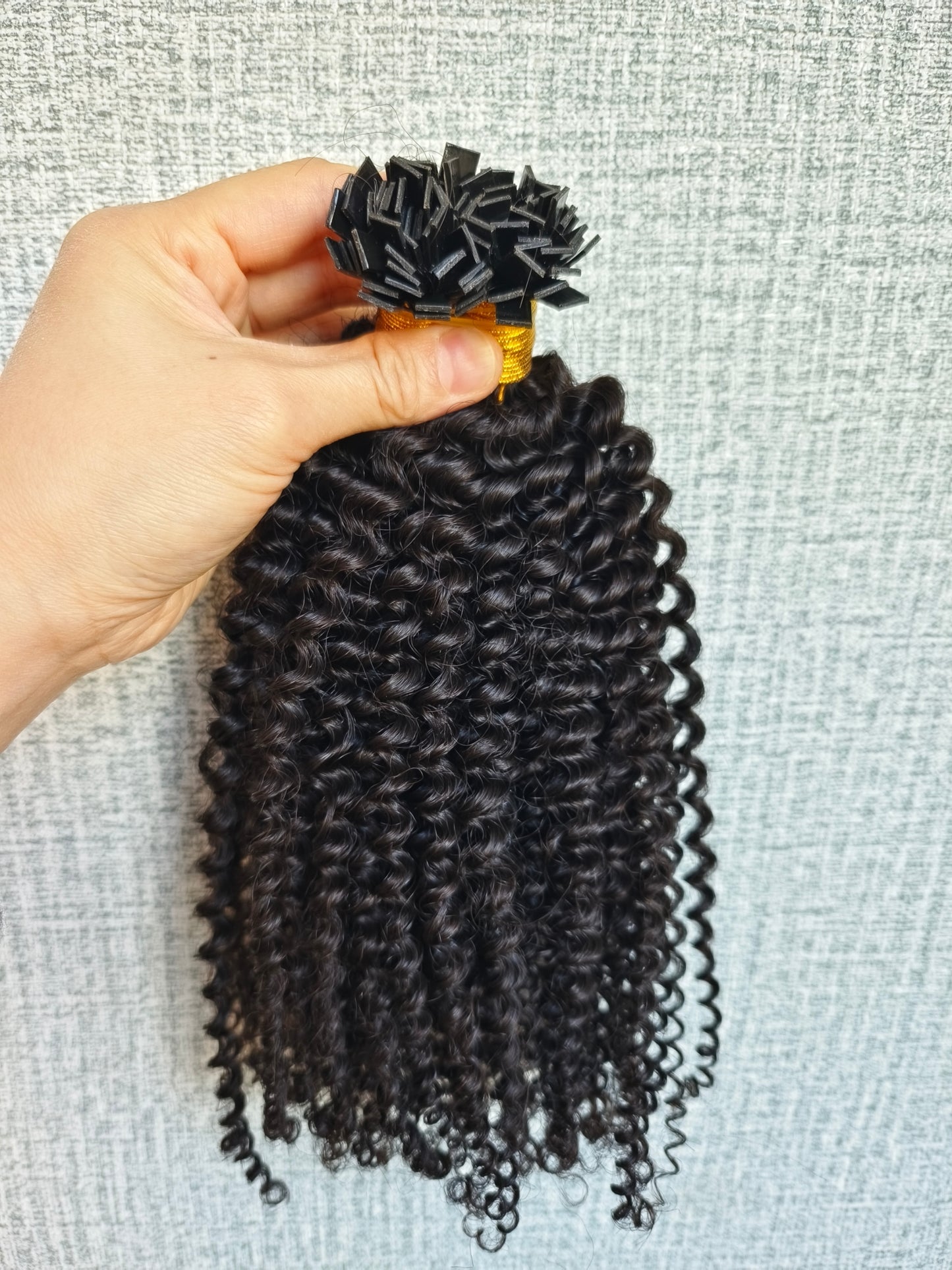 Raw 3c 4a Kinky Curly K Tips - One Donor Human Hair Flat U / V / Tip Extensions