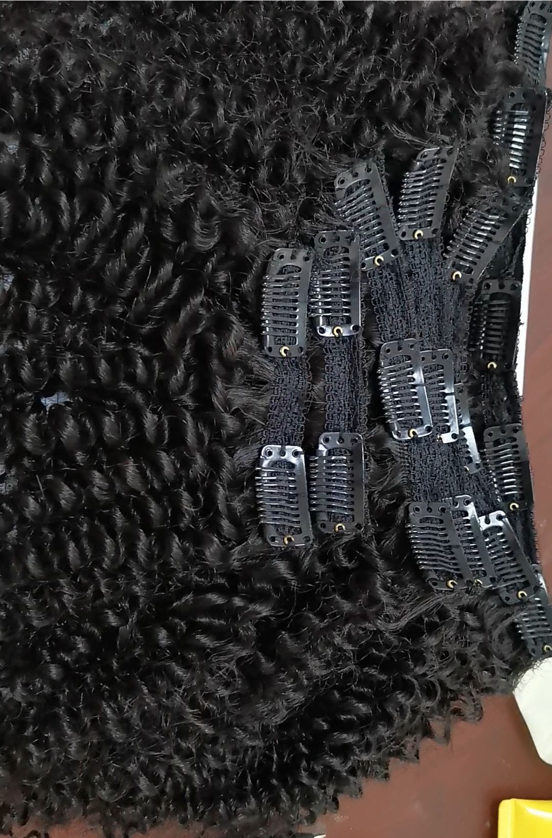 3c 4a kinky curly Raw Human Hair Clip Ins-Seamless and Classic