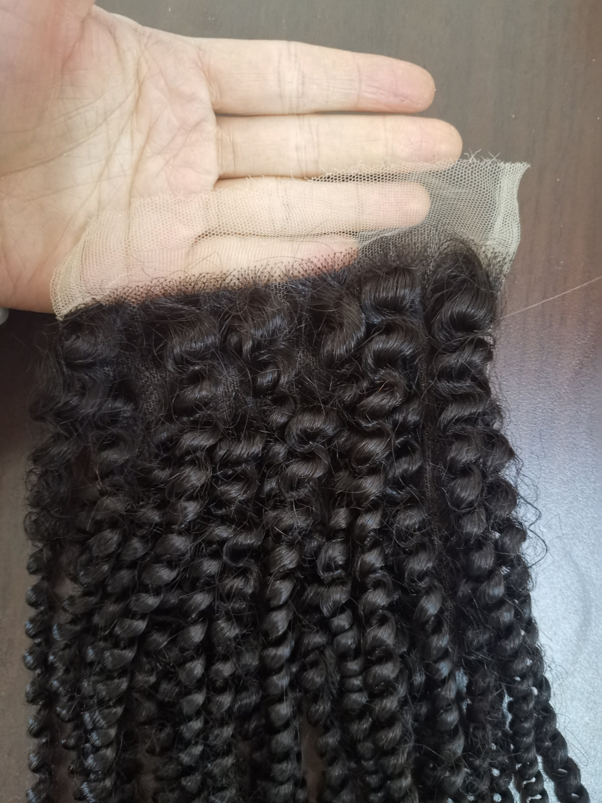 raw 4a 4b kinky curly HD transparent closure natural color-100% raw one donor hair