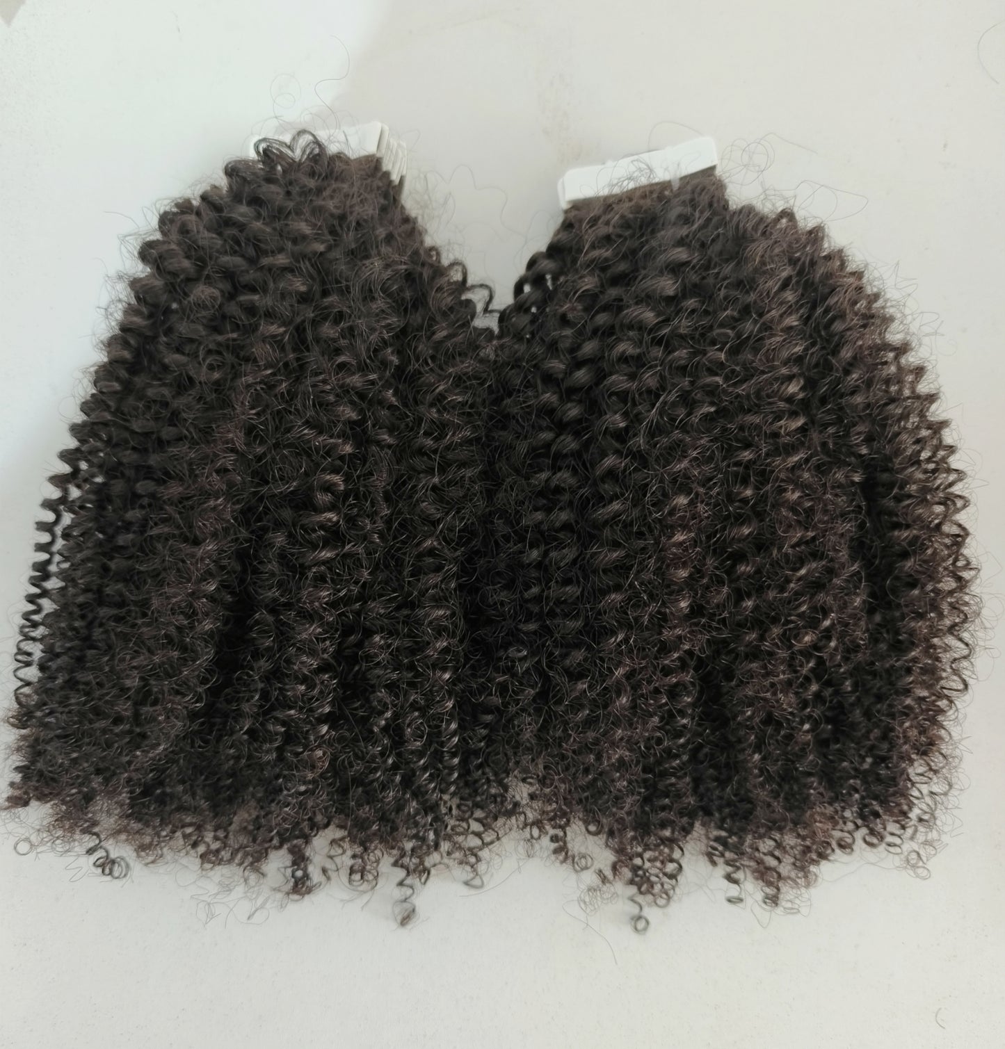raw 4a 4b afro kinky curly tape ins extension, real one donor human hair tape extensions