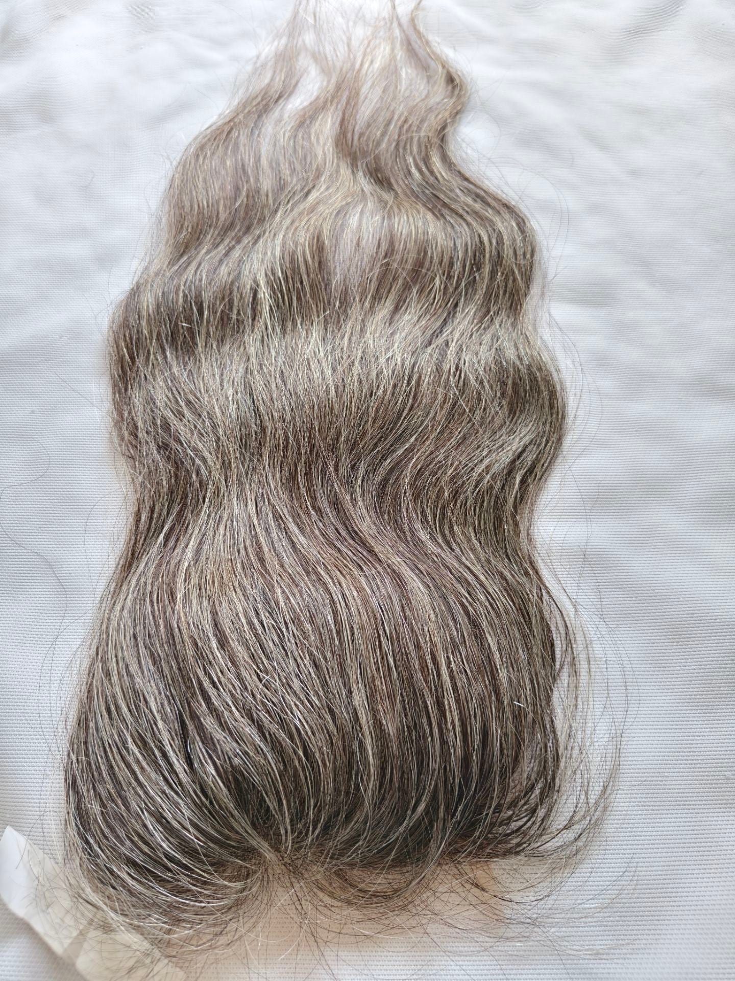Raw natural straight  Salt and Pepper Gray Human Hair 4x4 0.10mm Ultra-thin medium brown lace Closures straight Grey Human Hair Bundles 80% Grey Mixed Black Color 1 closure.  Virgin Hair Weave Extensions Can be Dyed and Styled by Clytie