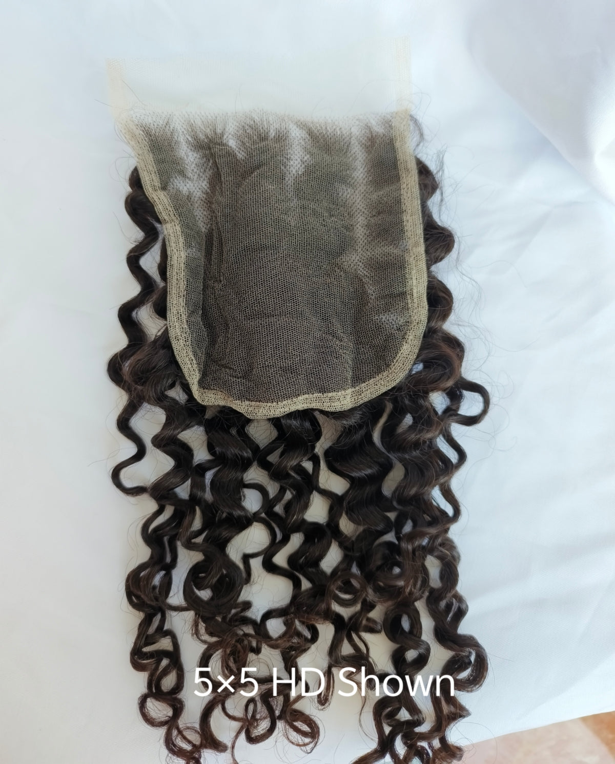 raw curly HD transparent closure natural color-100% raw one donor hair
