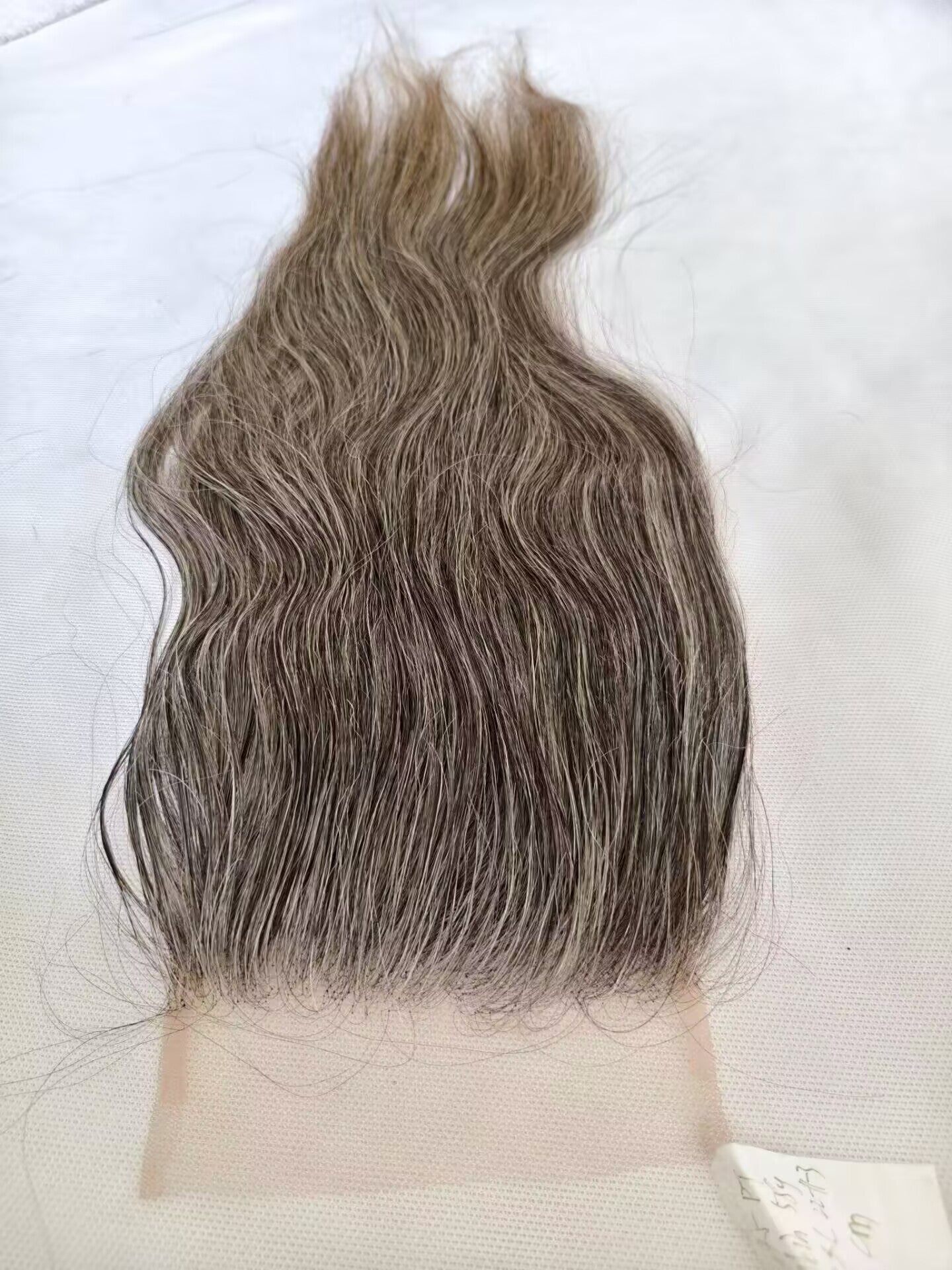 Raw natural straight  Salt and Pepper Gray Human Hair 5x5 0.10mm Ultra-thin medium brown lace Closures straight Grey Human Hair Bundles 80% Grey Mixed Black Color 1 closure.  Virgin Hair Weave Extensions Can be Dyed and Styled by Clytie