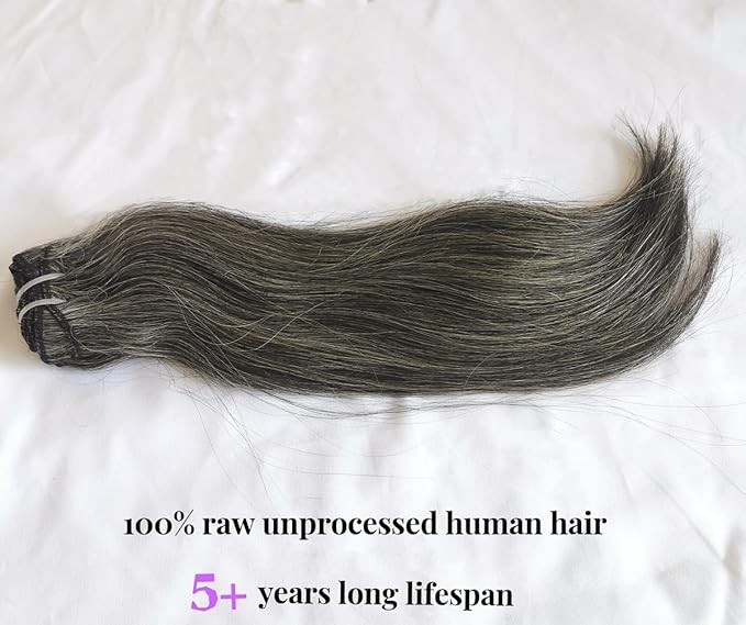 Clytie salt and pepper human hair naturai straight bundle raw one donor hair