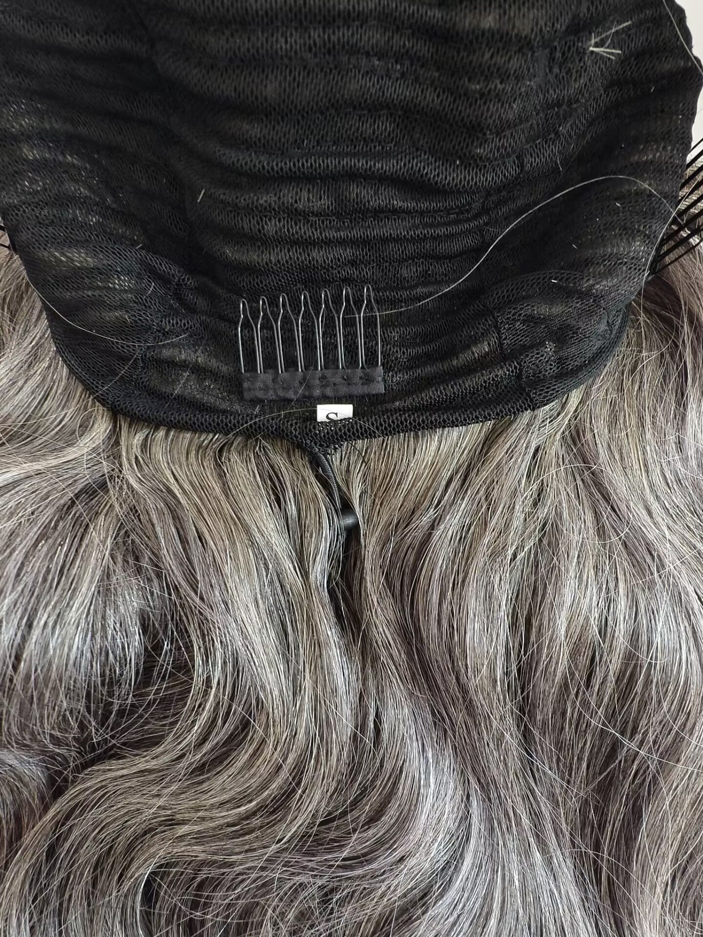 Clytie Raw 80% Grey  Body Wave Salt and Pepper Gray Half Wig  Human Hair Wigs , 100% One Donor Cuticle Aligned Human Hair