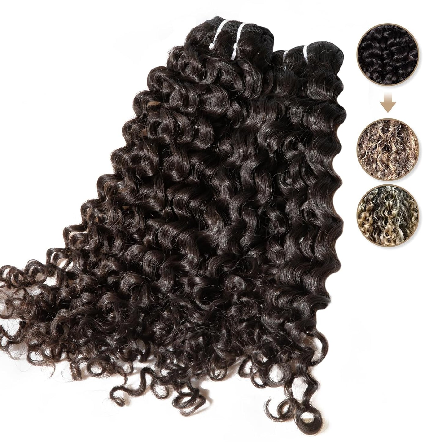 Last 5 Years Raw Curly Human Hair Bundles Natural Color, One Donor Deep Curly Raw Virgin Human Hair Bundle