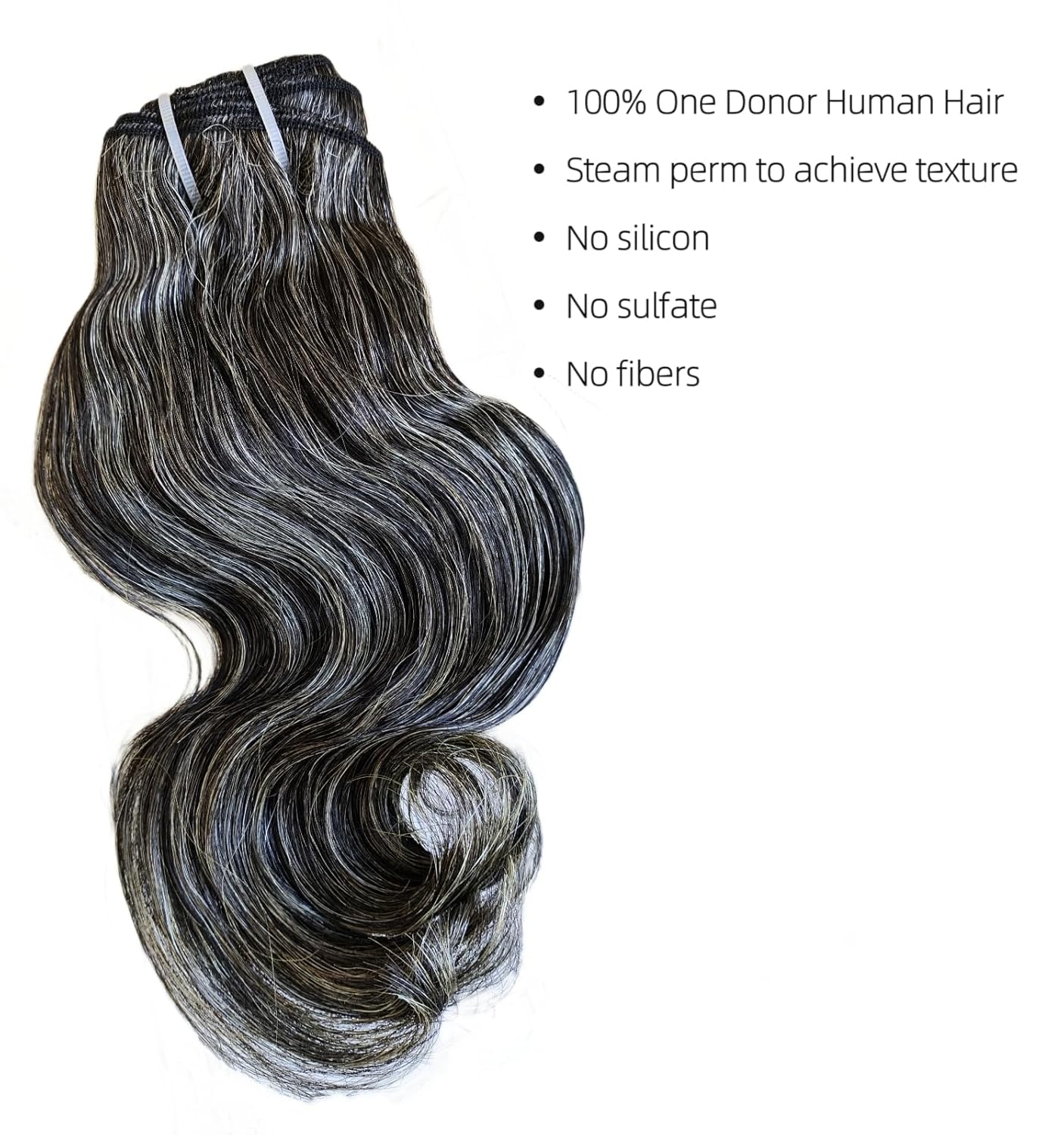Clytie salt and pepper human hair body wave bundle raw one donor grey hair bundles gray hair factory