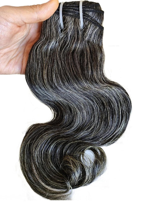 Clytie salt and pepper human hair body wave bundle raw one donor grey hair bundles gray hair factory