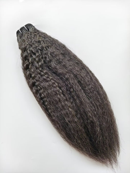 Clytie salt and pepper raw one donor hair kinky straight bundle cuticle aligned hair 100%