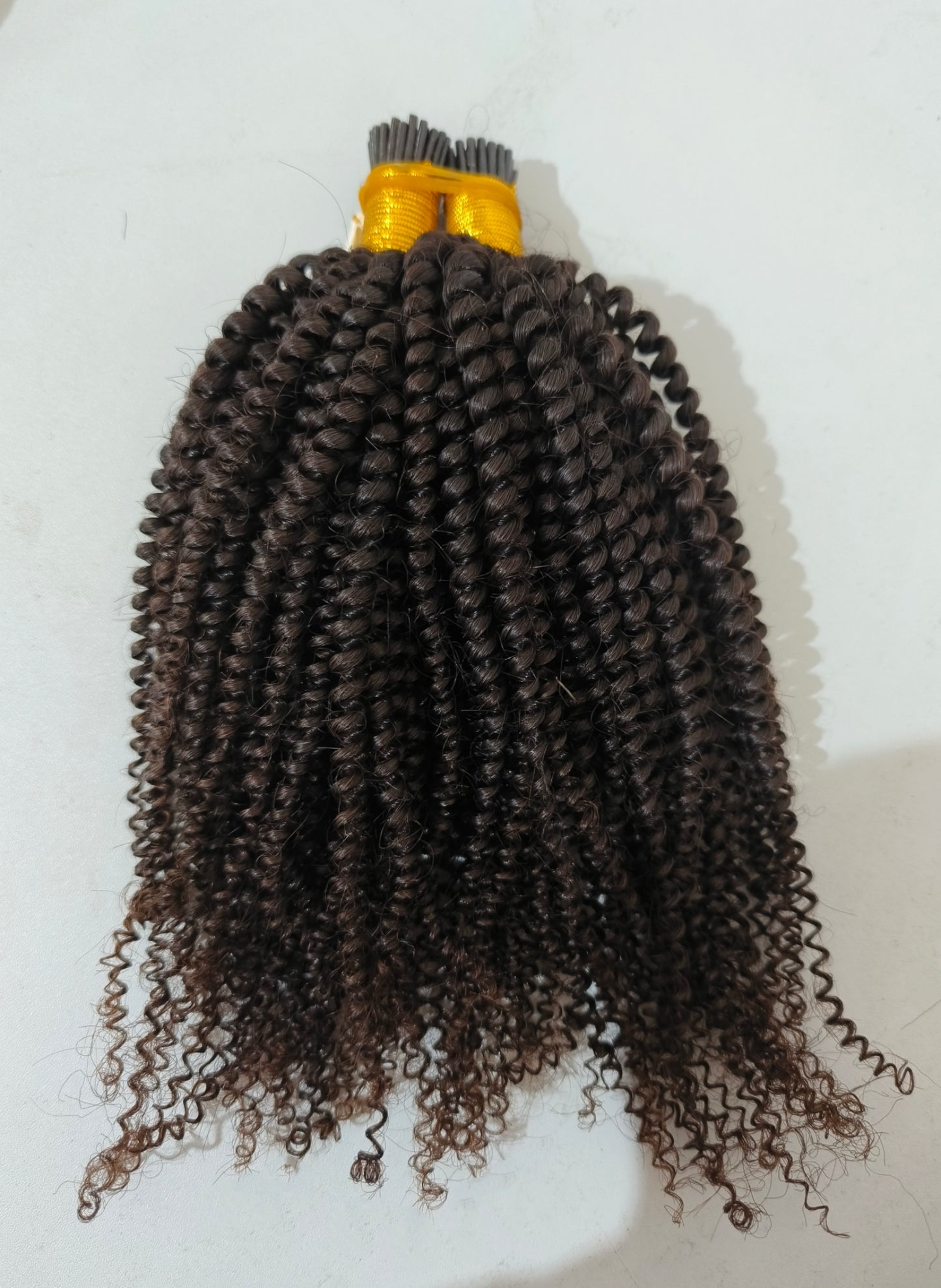 Raw 4a 4b afro kinky curly Keratin I Tips - One Donor Human Hair Extensions