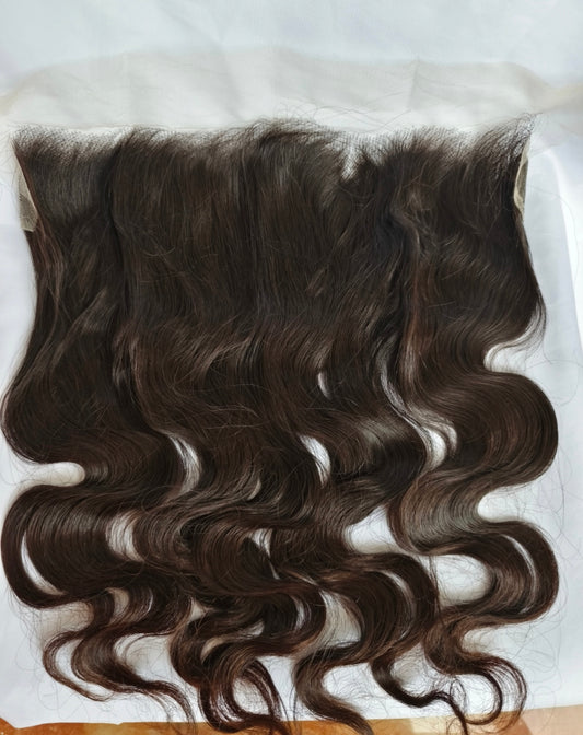 raw body wave frontal natural color-100% raw unprocessed one donor hair