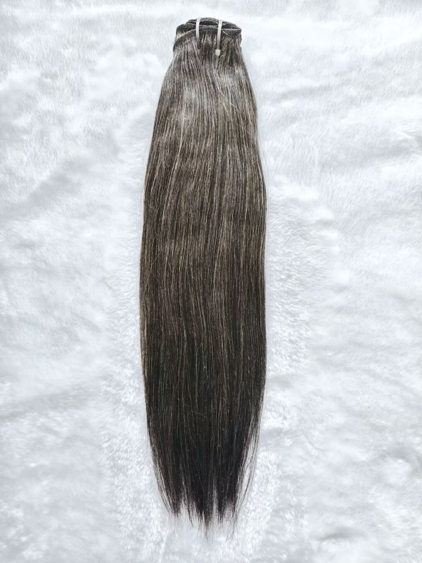 Clytie Raw Grey yaki straight Salt and Pepper Gray Human Hair 1 Bundle yaki straight Grey Human Hair Bundles 50% Grey Mixed Black Color bundles