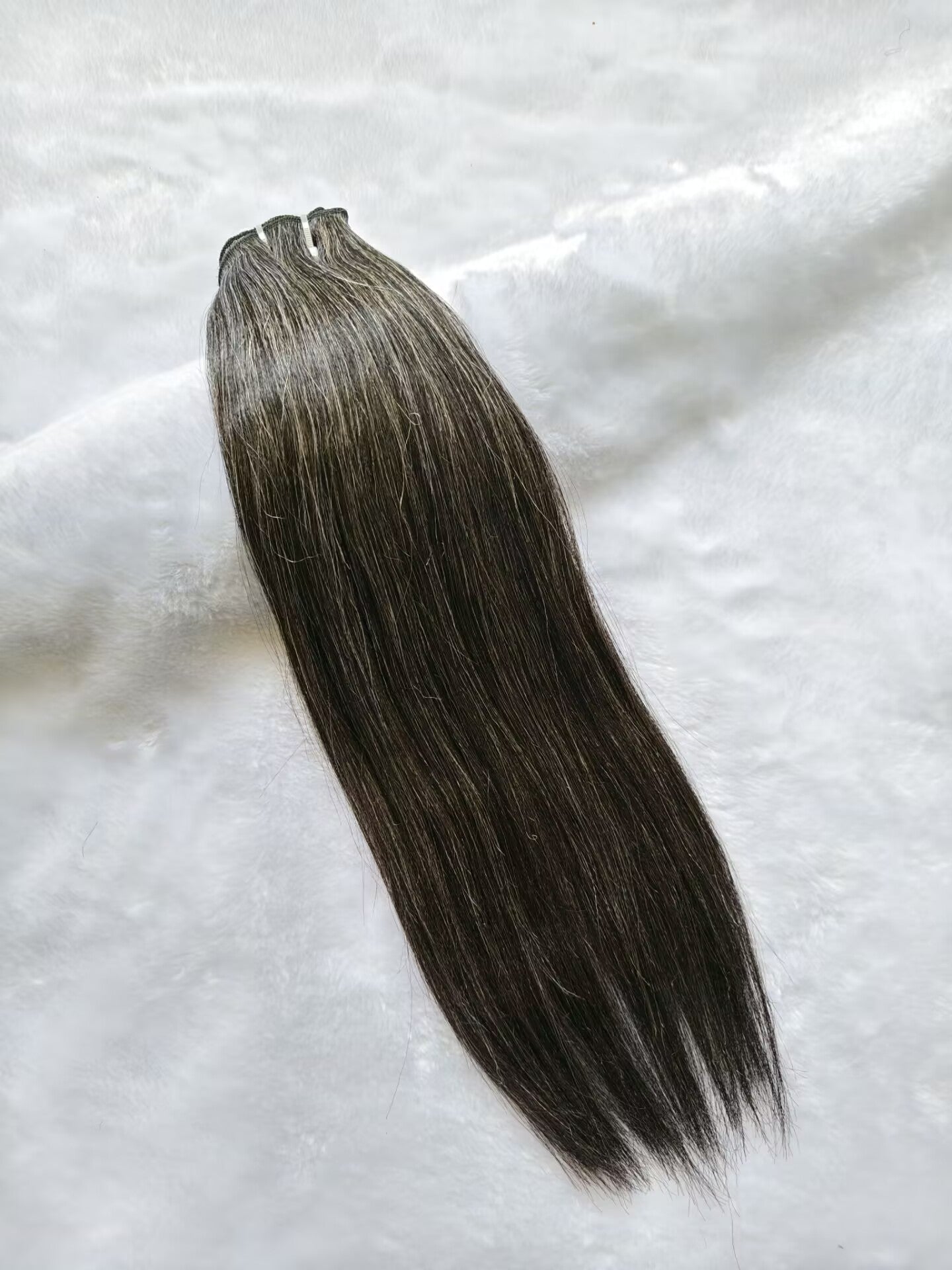 Clytie Raw Grey yaki straight Salt and Pepper Gray Human Hair 1 Bundle yaki straight Grey Human Hair Bundles 50% Grey Mixed Black Color bundles