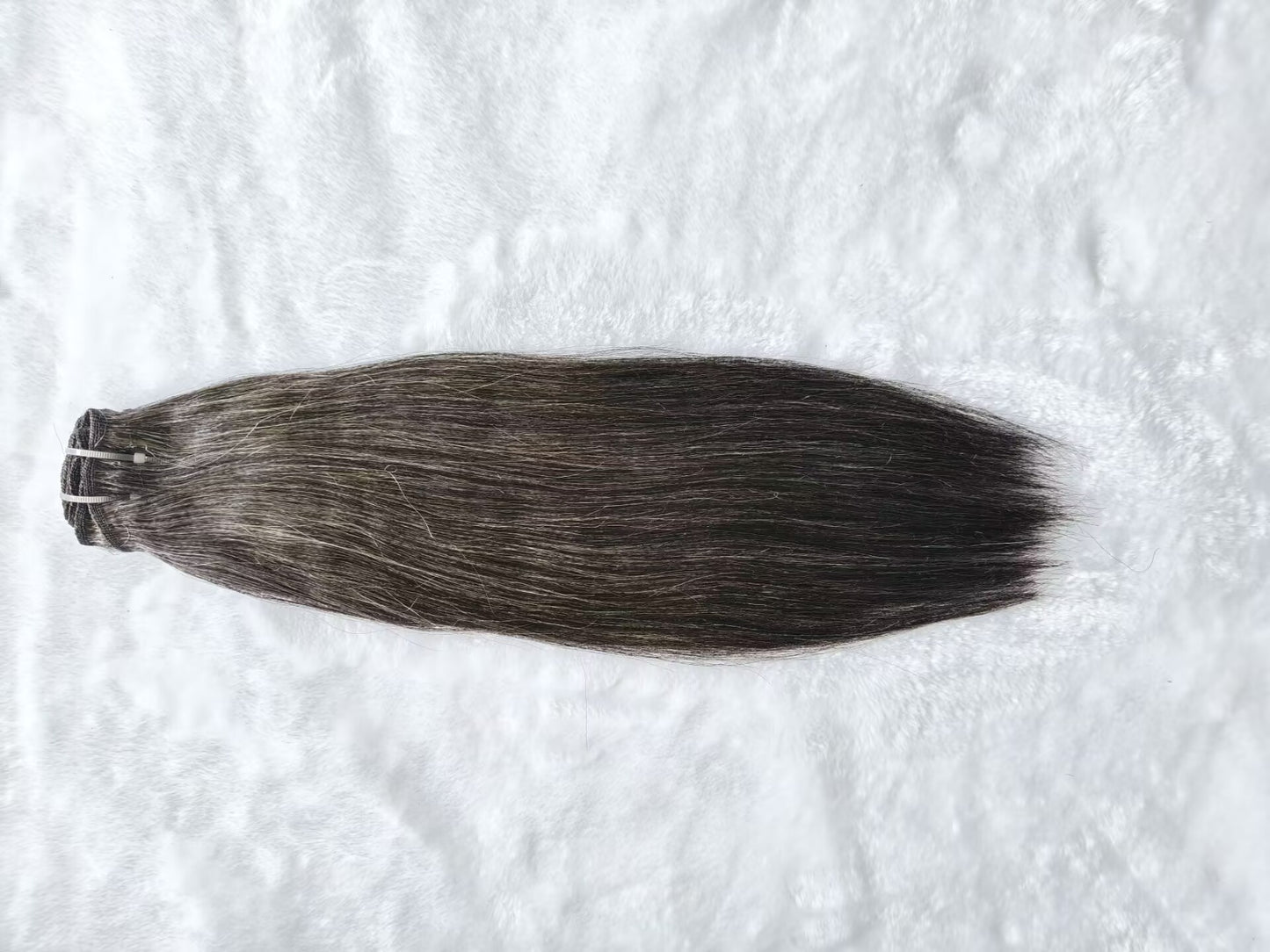 Clytie Raw Grey yaki straight Salt and Pepper Gray Human Hair 1 Bundle yaki straight Grey Human Hair Bundles 50% Grey Mixed Black Color bundles